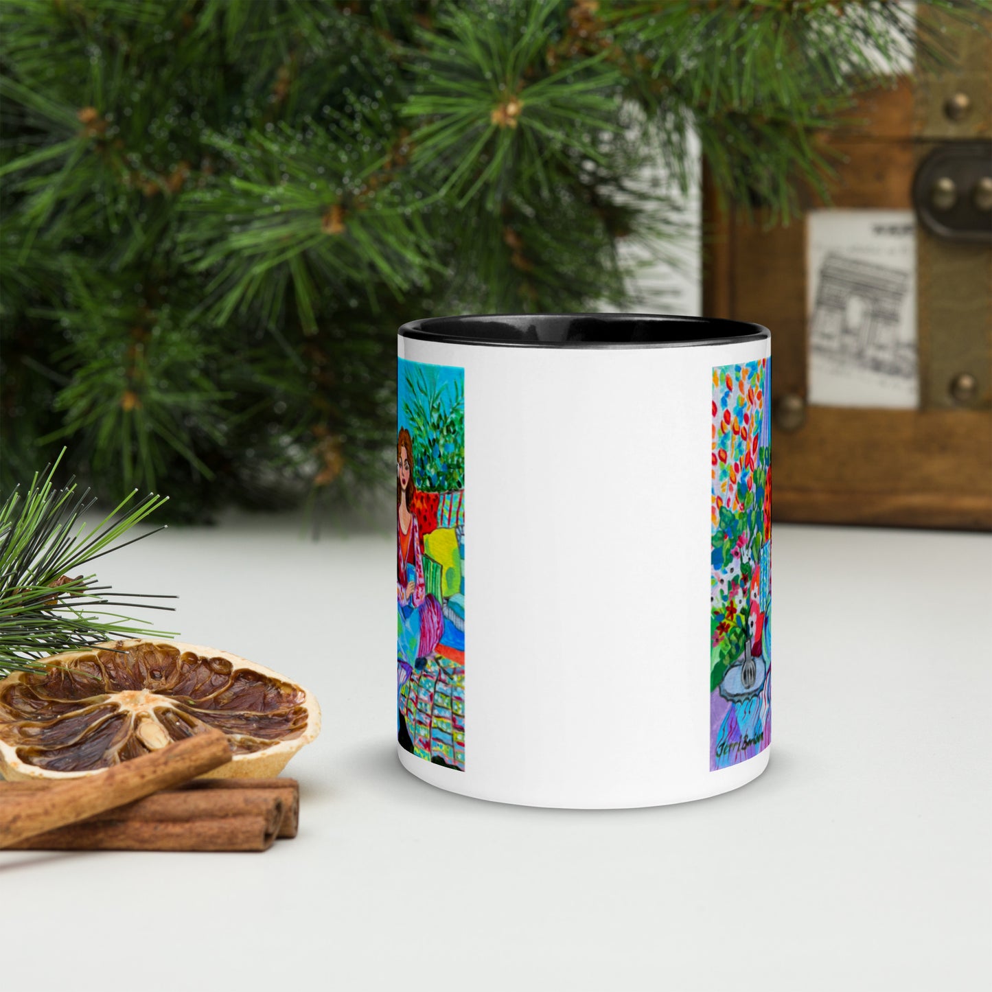 Ceramic Mug with Art; Accessories