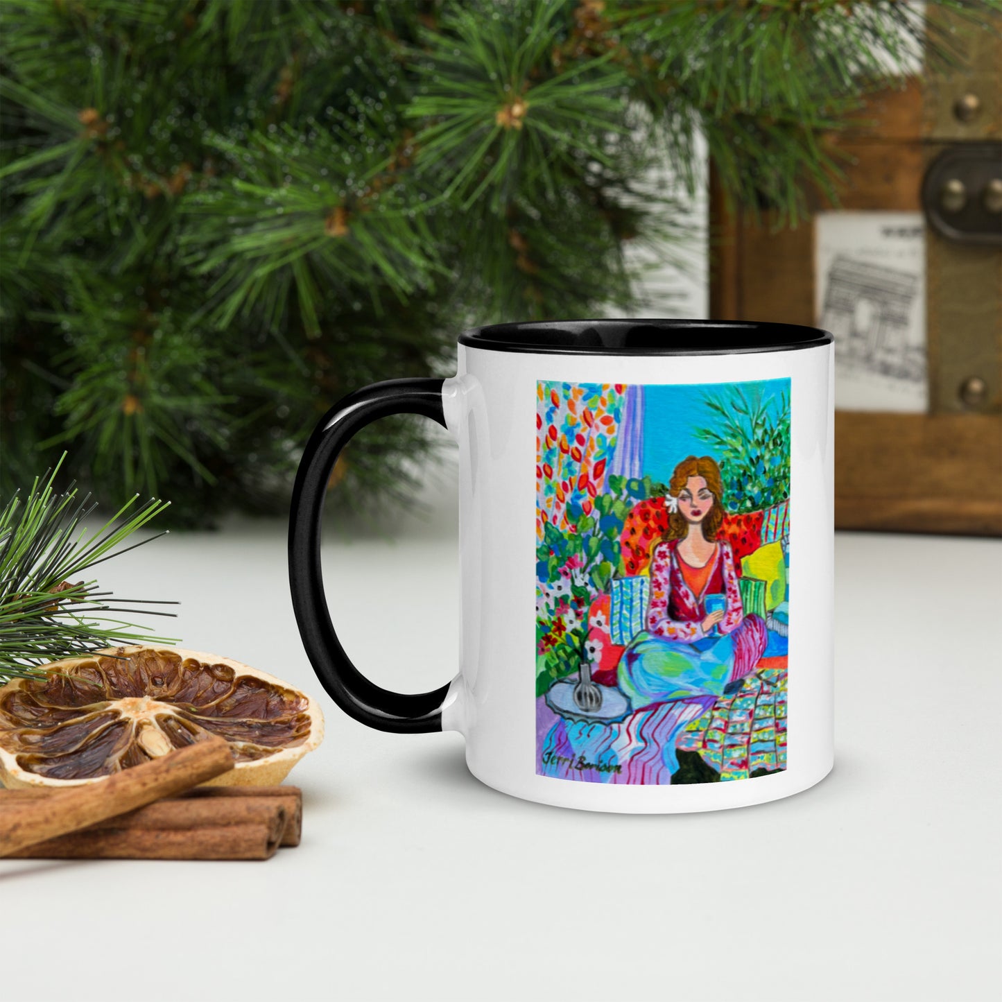 Ceramic Mug with Art; Accessories