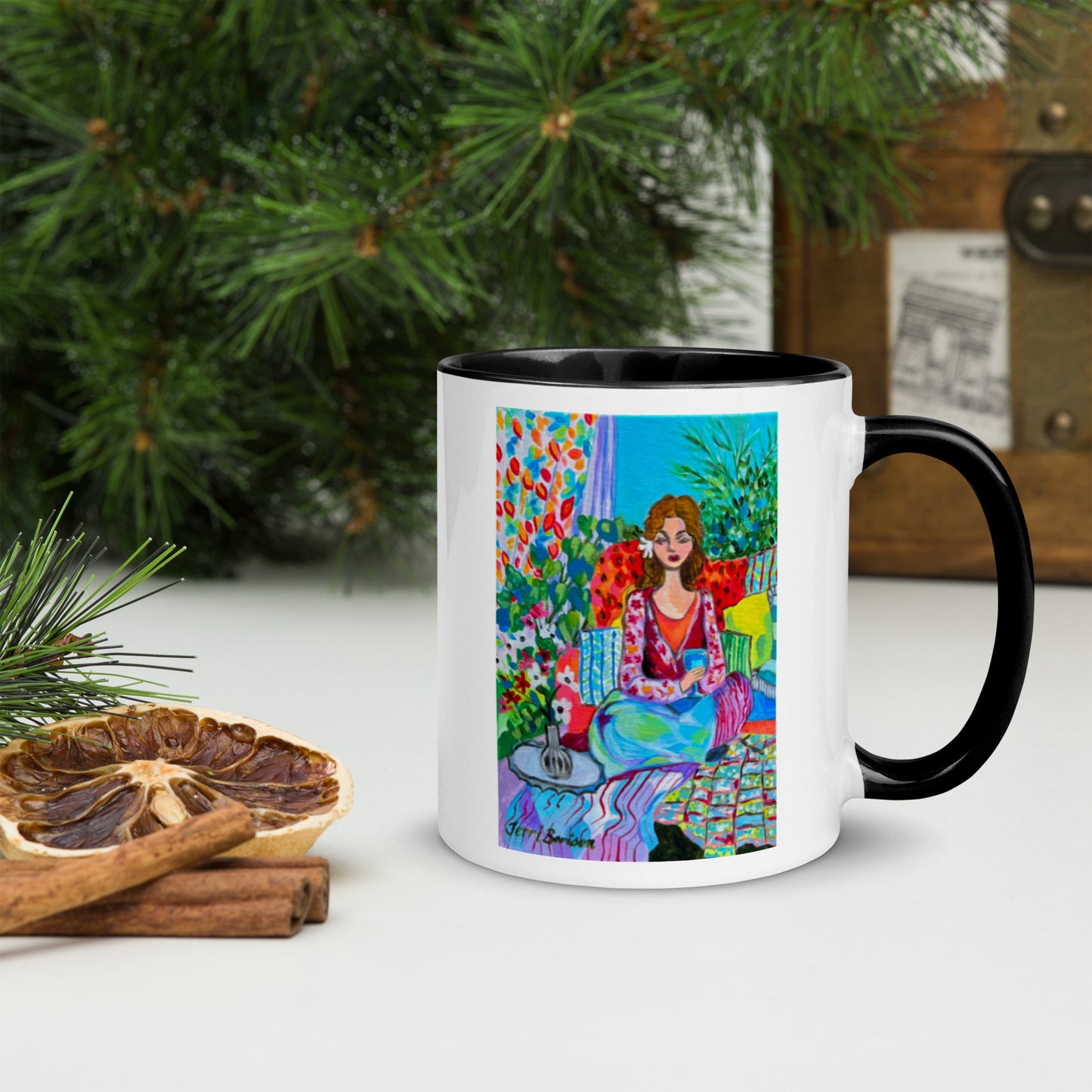 Ceramic Mug with Art; Accessories