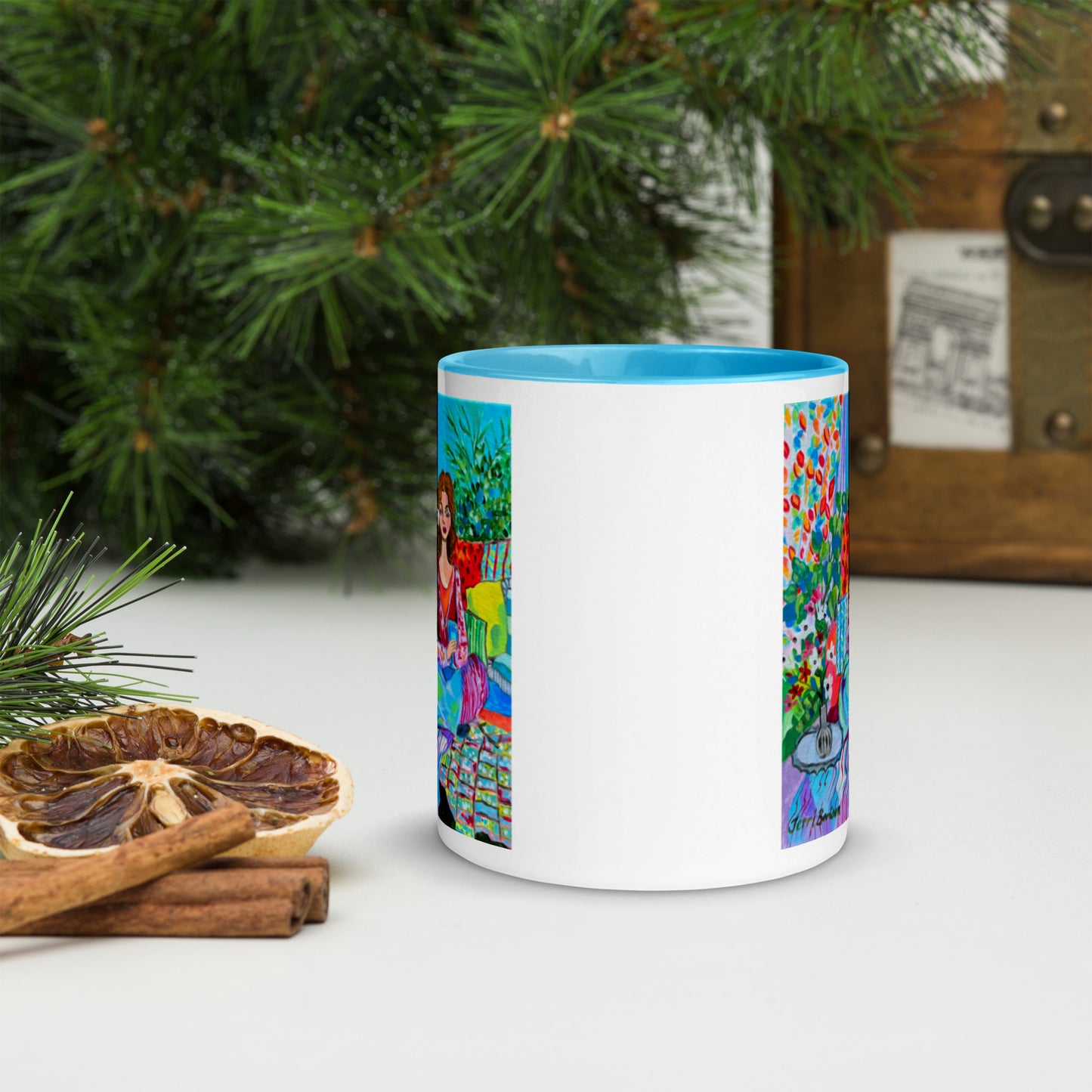 Ceramic Mug with Art; Accessories