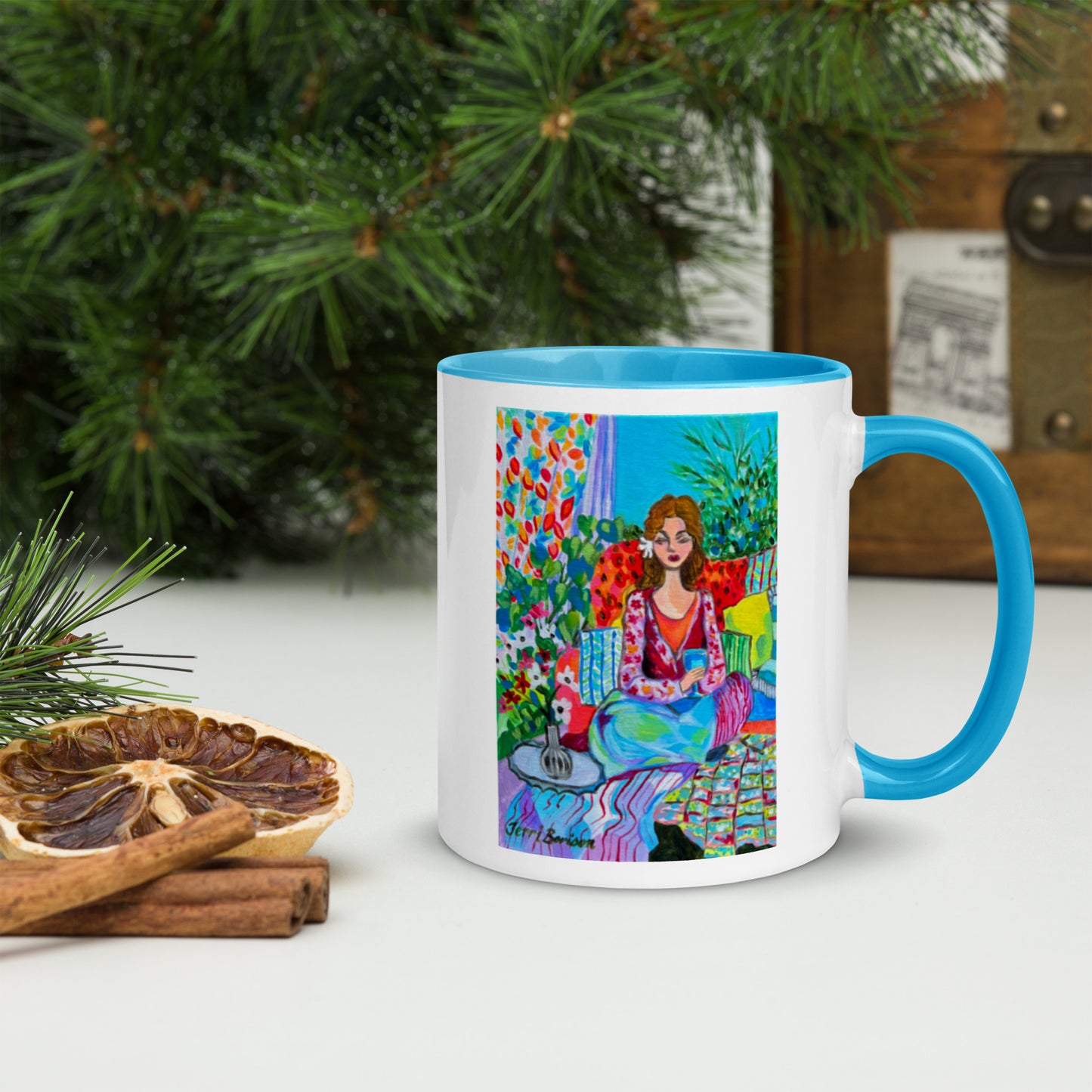Ceramic Mug with Art; Accessories
