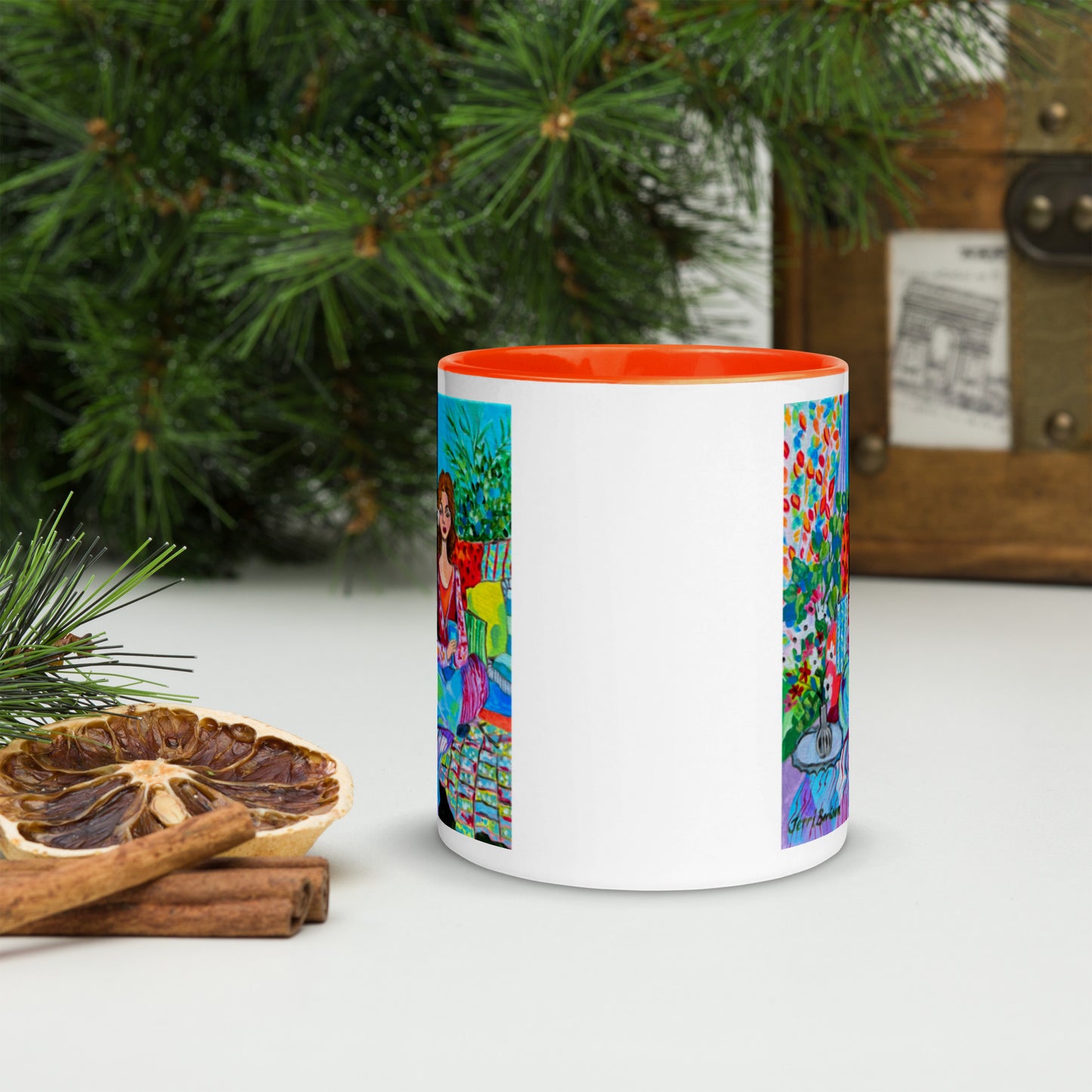 Ceramic Mug with Art; Accessories