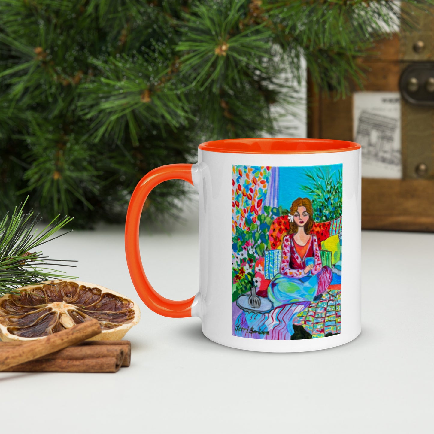 Ceramic Mug with Art; Accessories