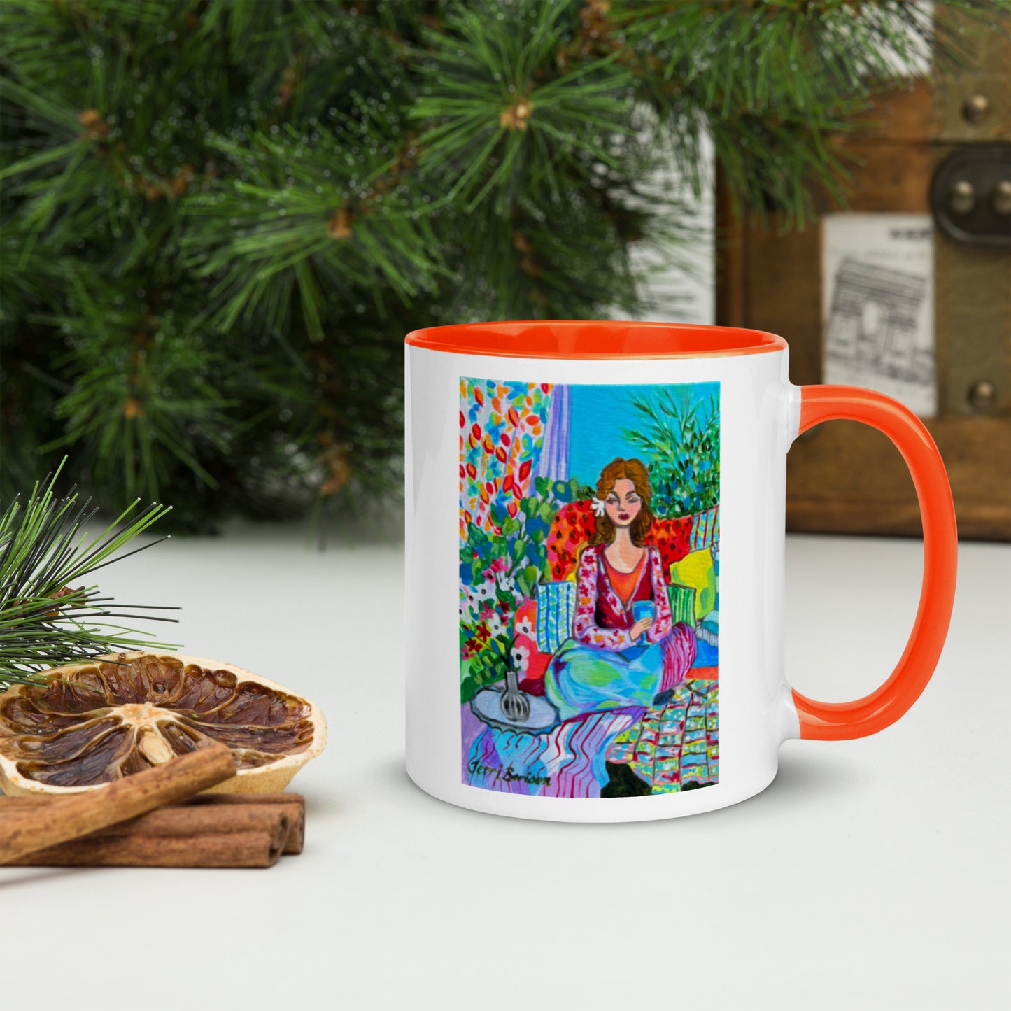 Ceramic Mug with Art; Accessories
