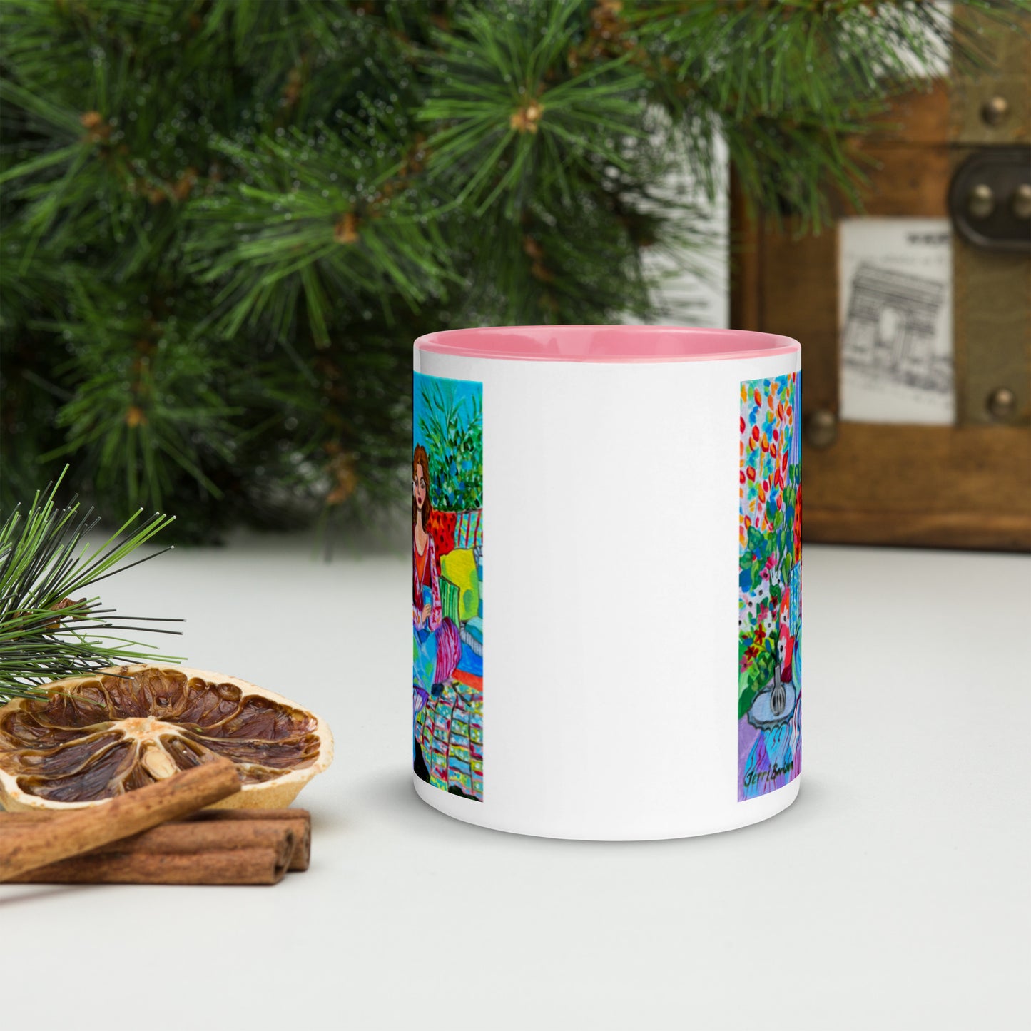 Ceramic Mug with Art; Accessories