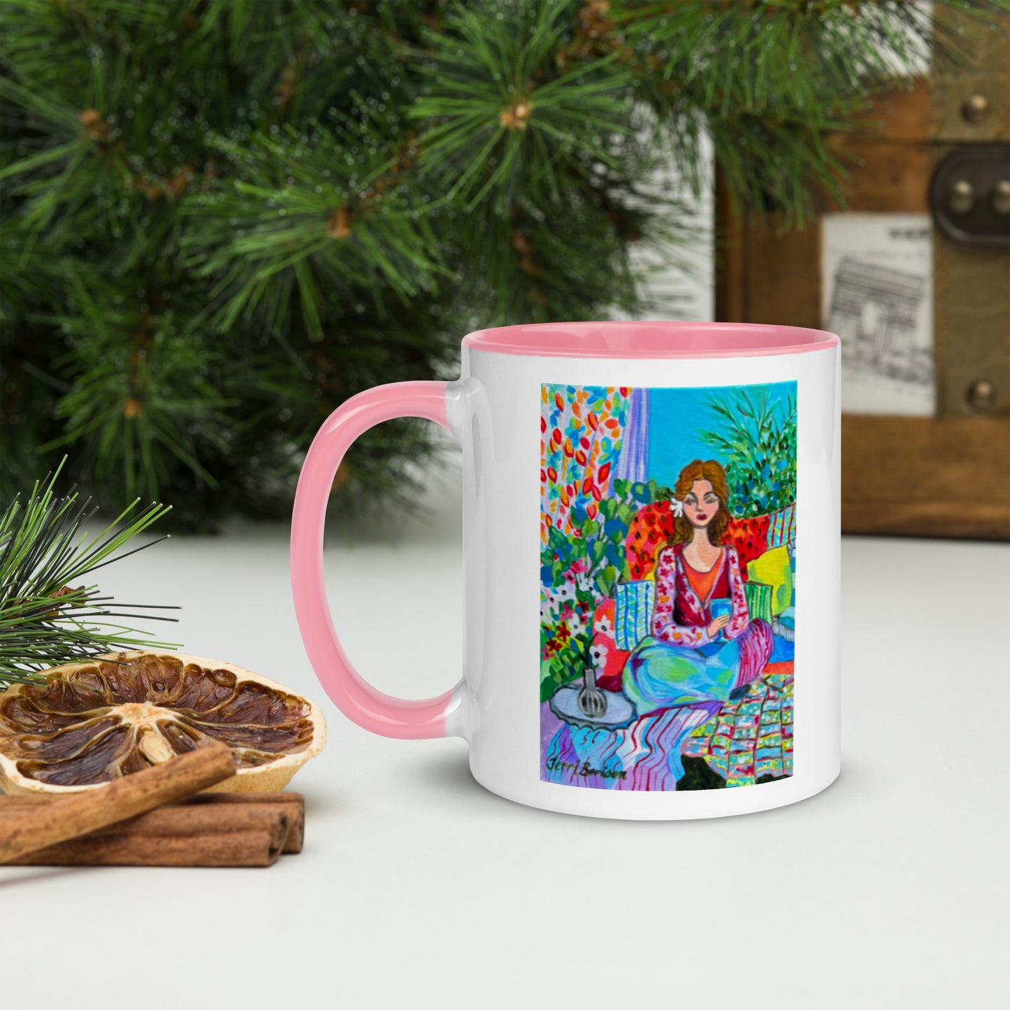 Ceramic Mug with Art; Accessories