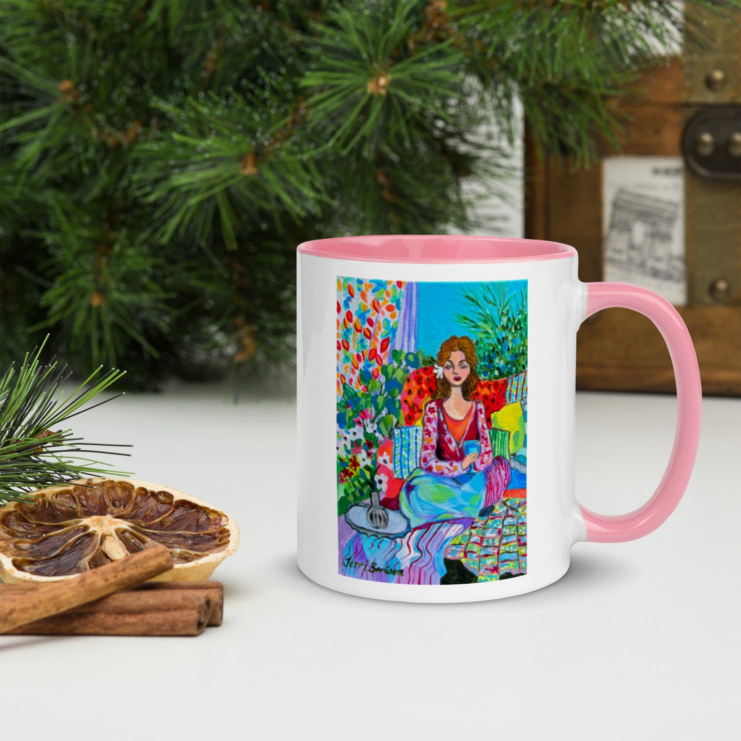 Ceramic Mug with Art; Accessories