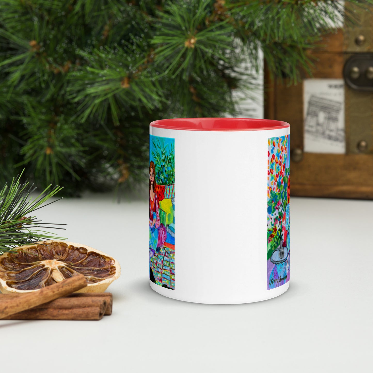Ceramic Mug with Art; Accessories