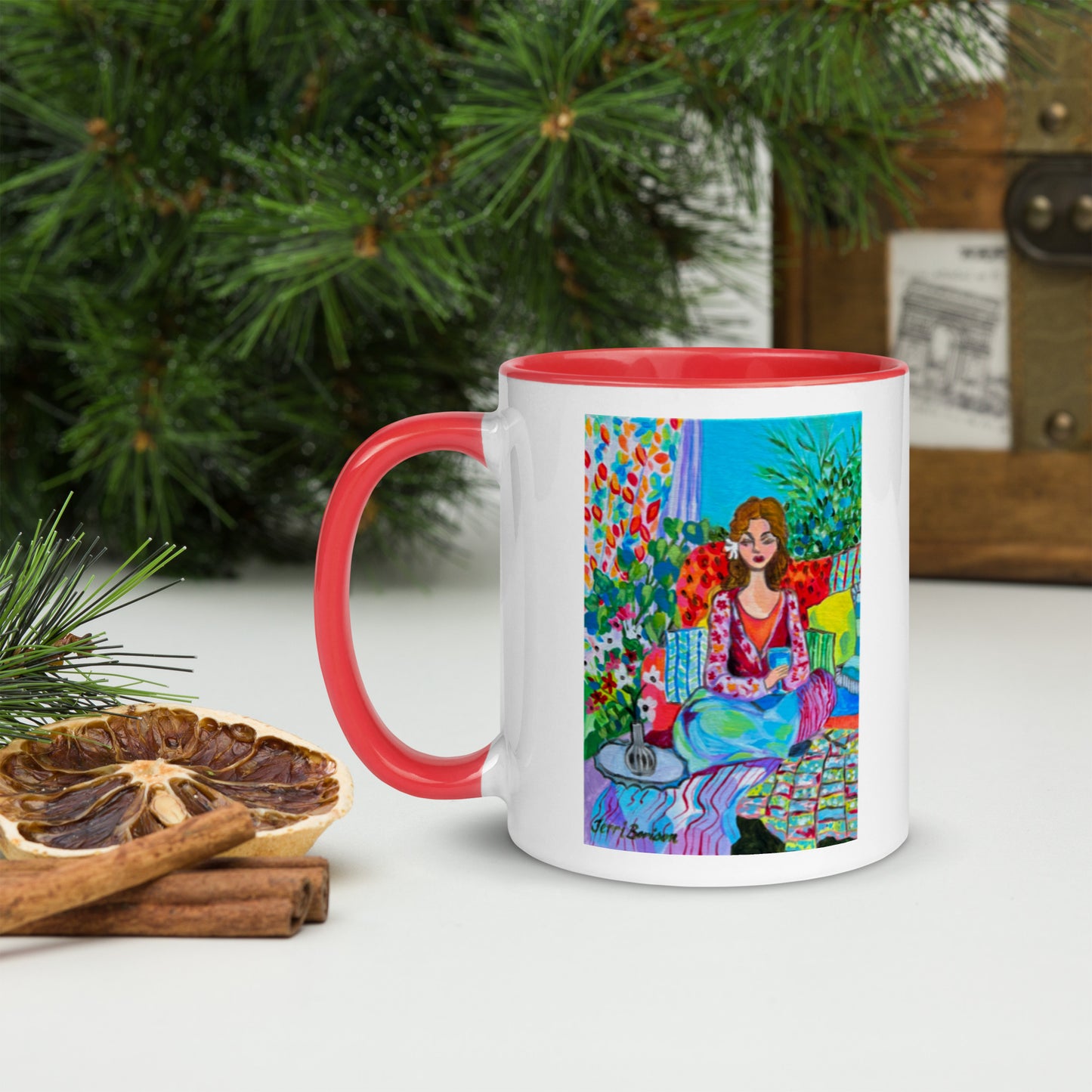 Ceramic Mug with Art; Accessories