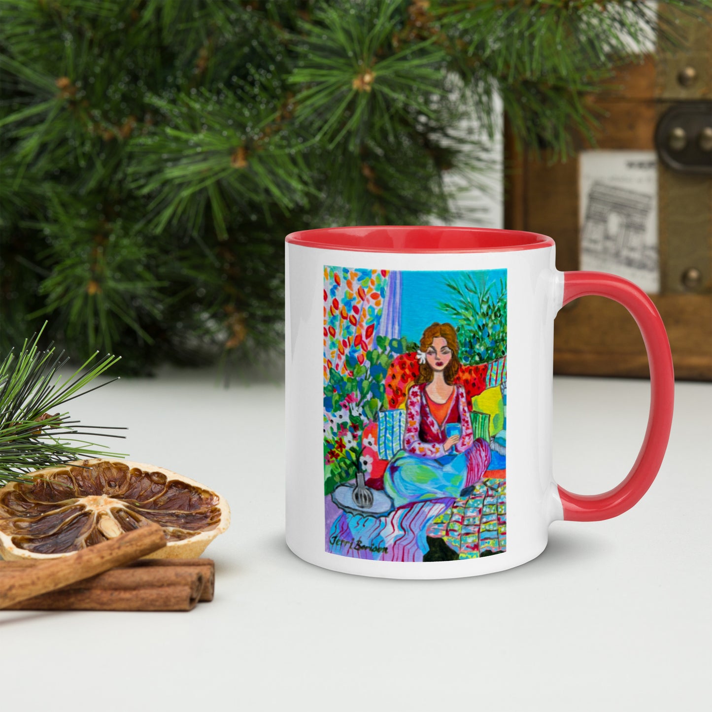 Ceramic Mug with Art; Accessories