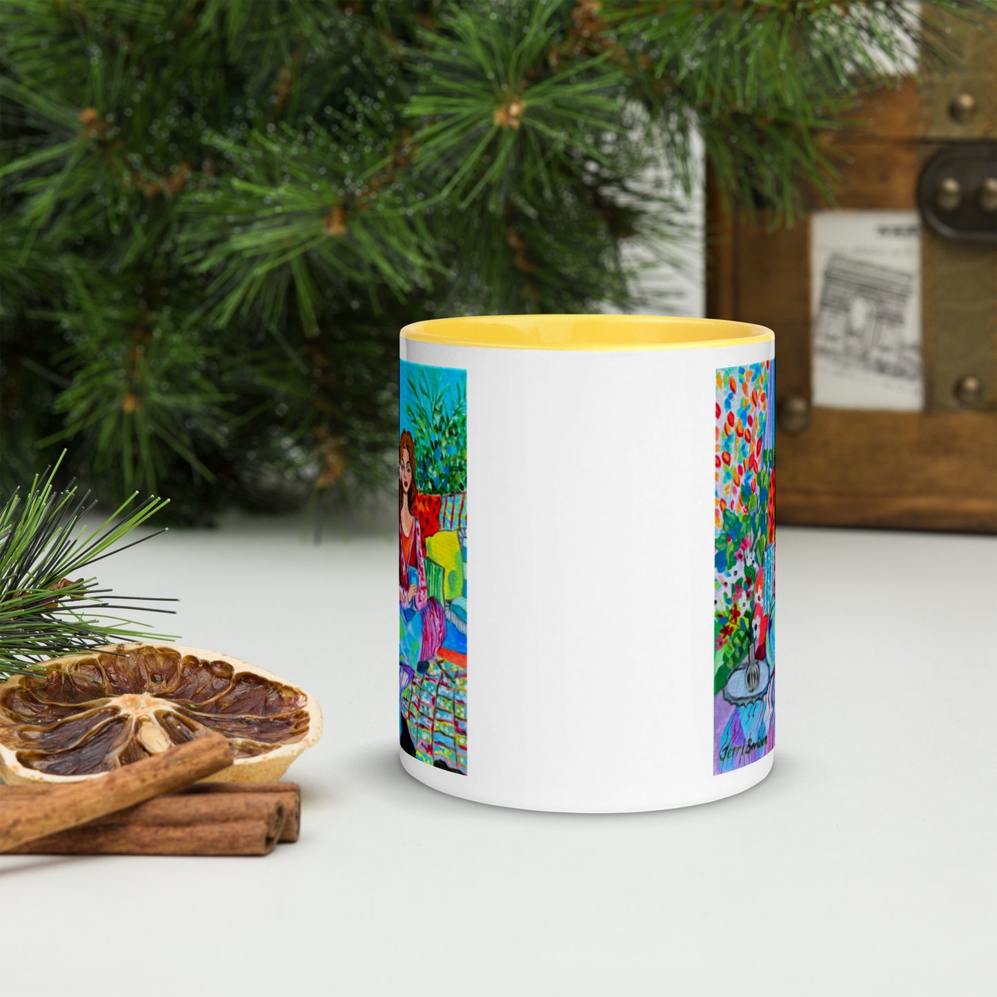 Ceramic Mug with Art; Accessories