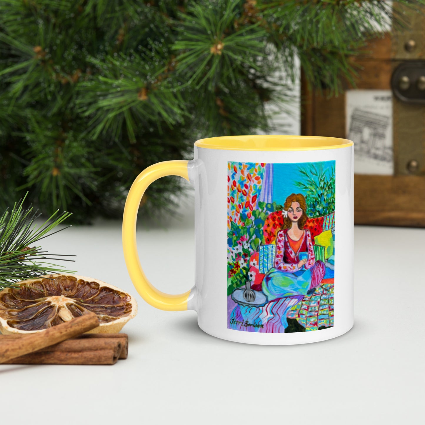 Ceramic Mug with Art; Accessories
