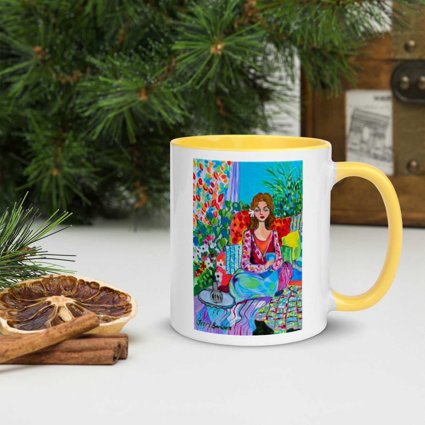 Ceramic Mug with Art; Accessories
