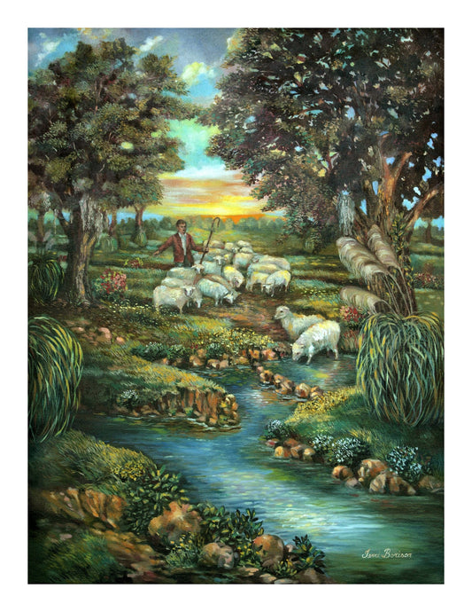 The Good Shephard - Art Print on Canvas
